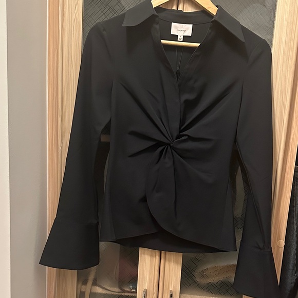 Cinq à Sept Mckenna Black Twist Front Blouse - Picture 6 of 8